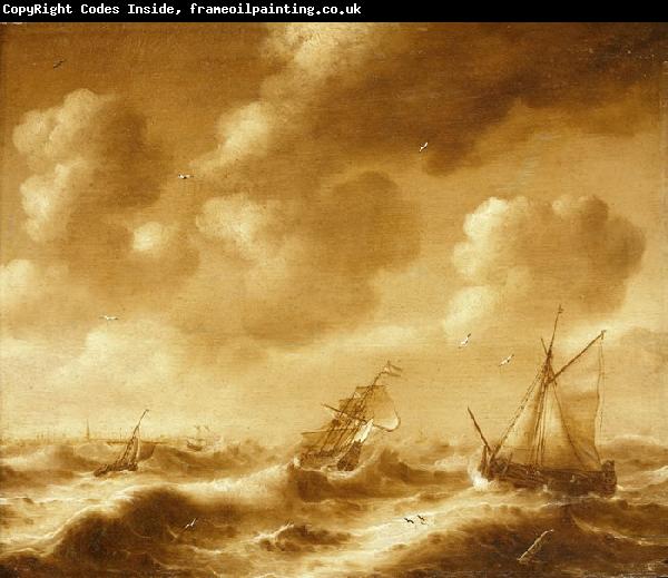Hendrick van Anthonissen Shipping in a Gale